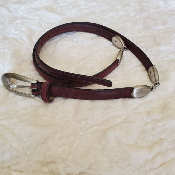 Vintage Women’s Genuine Leather Brown‎ / Silver Tone Size Small main image 8